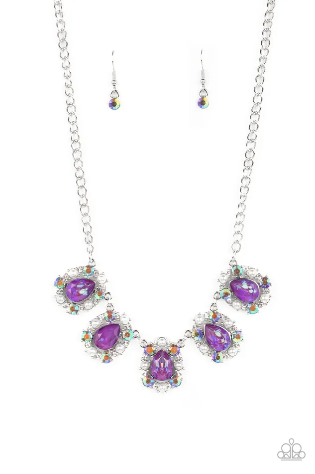 Pearly Pond Purple Paparazzi Accessories Earrings
