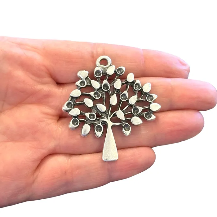 Peppy Beads Antique Silver Plated Large Tree Of Life Pendant Necklaces