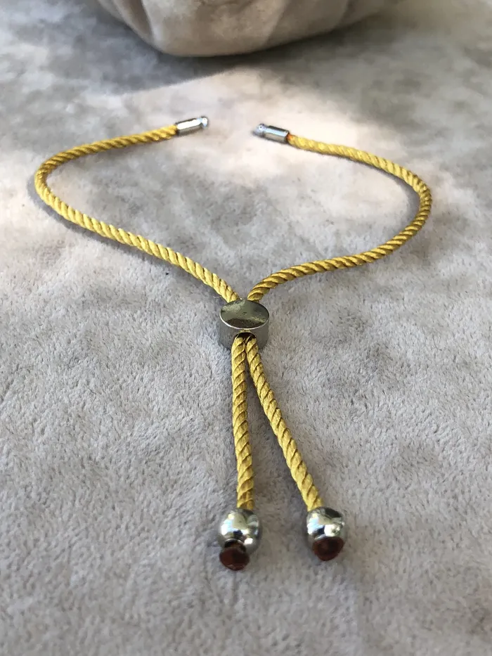 Peppy Beads Bracelets Adjustable Rope Slider Bracelet Blanks MustardSilver Adjustable Bracelet Blanks Peppy Beads Bracelets Adjustable Rope Slider Bracelet Blanks MustardSilver Adjustable Bracelet Blanks