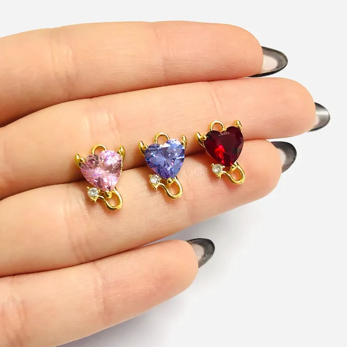 Peppy Beads Charm Necklaces Devil Heart 24Kt Gold Plated Swarovski Heart Charm Peppy Beads Charm Necklaces Devil Heart 24Kt Gold Plated Swarovski Heart Charm