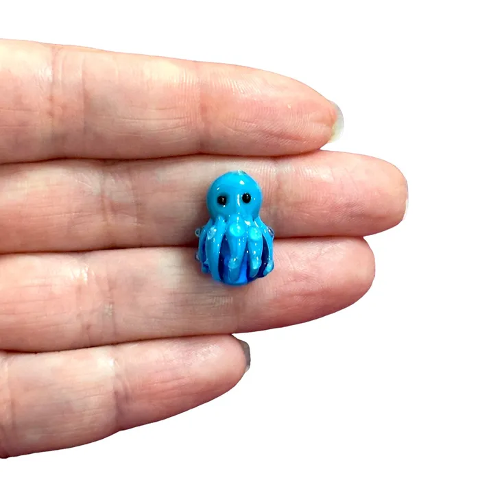 Peppy Beads Charm Necklaces Hand Made Murano Glass Octopus Charm Vertical Hole Octopus Charm Peppy Beads Charm Necklaces Hand Made Murano Glass Octopus Charm Vertical Hole Octopus Charm