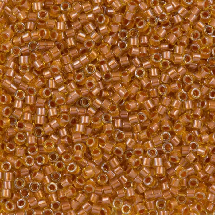 Peppy Beads DB1702 Copper Pear Lined Marigold Miyuki Delica 110 Earrings