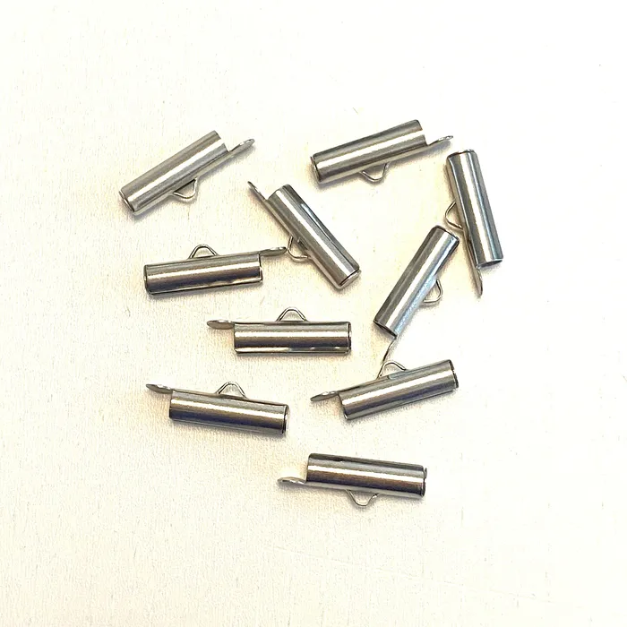 Peppy Beads Earrings Miyuki Slide End Tubes 15mm Rhodium Plated 10 Tubes in a pack Peppy Beads Earrings Miyuki Slide End Tubes 15mm Rhodium Plated 10 Tubes in a pack