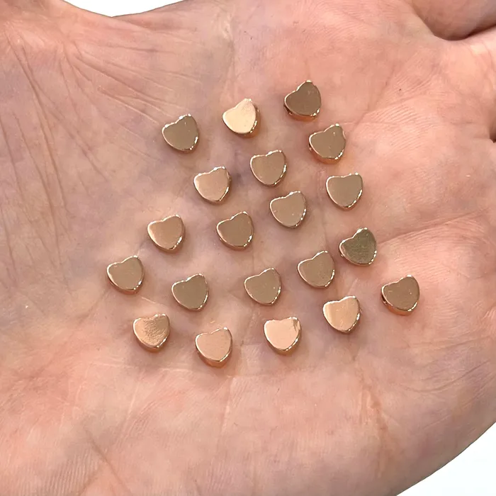 Peppy Beads Earrings Rose Gold Plated 5mm Heart Spacers Horizontal Hole Rose Gold Heart Spacers 20 Pcs in a Pack Peppy Beads Earrings Rose Gold Plated 5mm Heart Spacers Horizontal Hole Rose Gold Heart Spacers 20 Pcs in a Pack