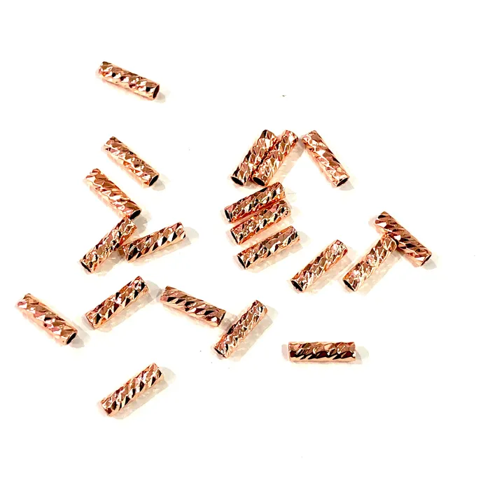 Peppy Beads Earrings Rose Gold Spacer Tubes 9mm Rose Gold Plated Spacer Tube