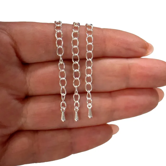 Peppy Beads Earrings SilverPlated 3 Inch Chain Extender With Drop Charm