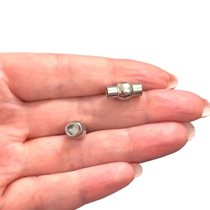 Peppy Beads Earrings Tube Barrel Magnetic Clasp Glue in Magnetic Clasp Rhodium Plated Magnetic Clasps 2 pcs in a pack Peppy Beads Earrings Tube Barrel Magnetic Clasp Glue in Magnetic Clasp Rhodium Plated Magnetic Clasps 2 pcs in a pack