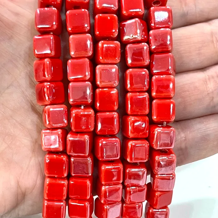 Peppy Beads Hand Made Ceramic Cube Beads 8mm Ceramic Cube Beads 18 Beads in a pack Earrings Peppy Beads Hand Made Ceramic Cube Beads 8mm Ceramic Cube Beads 18 Beads in a pack Earrings