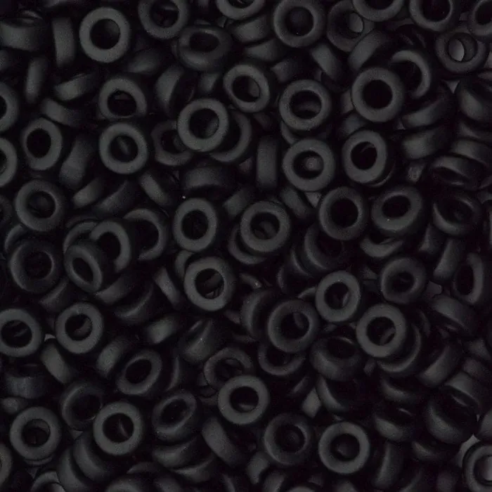 Peppy Beads Miyuki Spacer Beads 22x1mm Black Matted 0401F Rings
