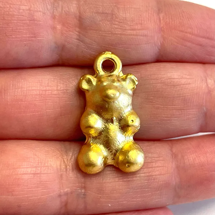 Peppy Beads Necklaces 24Kt Matte Gold Plated Teddy Bear Pendant