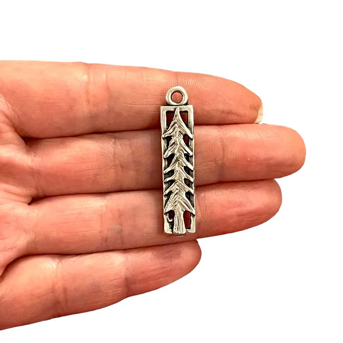 Peppy Beads Necklaces Antique Silver Plated Pine Tree Charms Silver Pine Tree Charms 2 pcs in a pack Peppy Beads Necklaces Antique Silver Plated Pine Tree Charms Silver Pine Tree Charms 2 pcs in a pack
