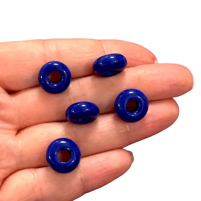 Peppy Beads Necklaces Hand Made Murano Glass Rondelle Beads With 5mm Holes 5 pcs in a pack Peppy Beads Necklaces Hand Made Murano Glass Rondelle Beads With 5mm Holes 5 pcs in a pack