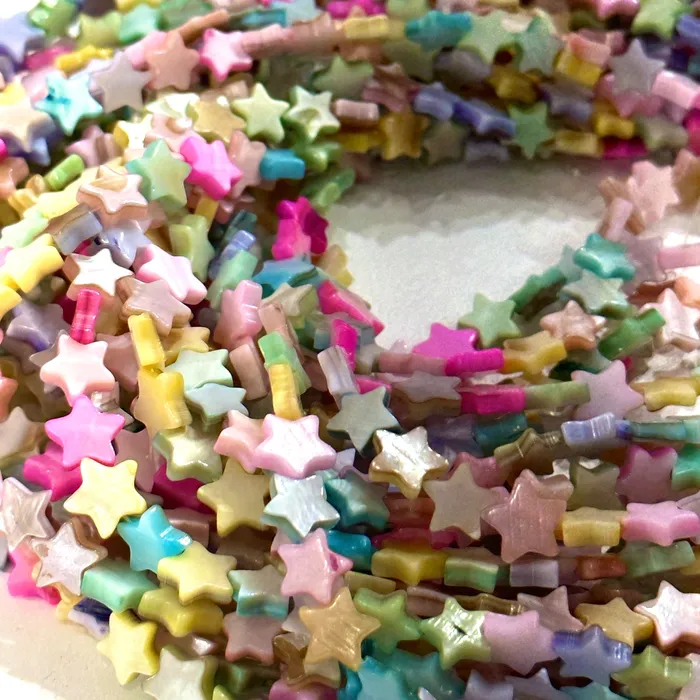 Peppy Beads Necklaces Mother Of Pearl Star 8mm Beads Pastel Colored Star 53 Beads Strand Peppy Beads Necklaces Mother Of Pearl Star 8mm Beads Pastel Colored Star 53 Beads Strand