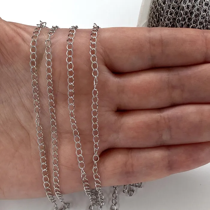 Peppy Beads Necklaces Rhodium Plated Extender Chain 35x45mm Rhodium Plated Extender Chain 1 Meter33Feet Extender Chain Peppy Beads Necklaces Rhodium Plated Extender Chain 35x45mm Rhodium Plated Extender Chain 1 Meter33Feet Extender Chain