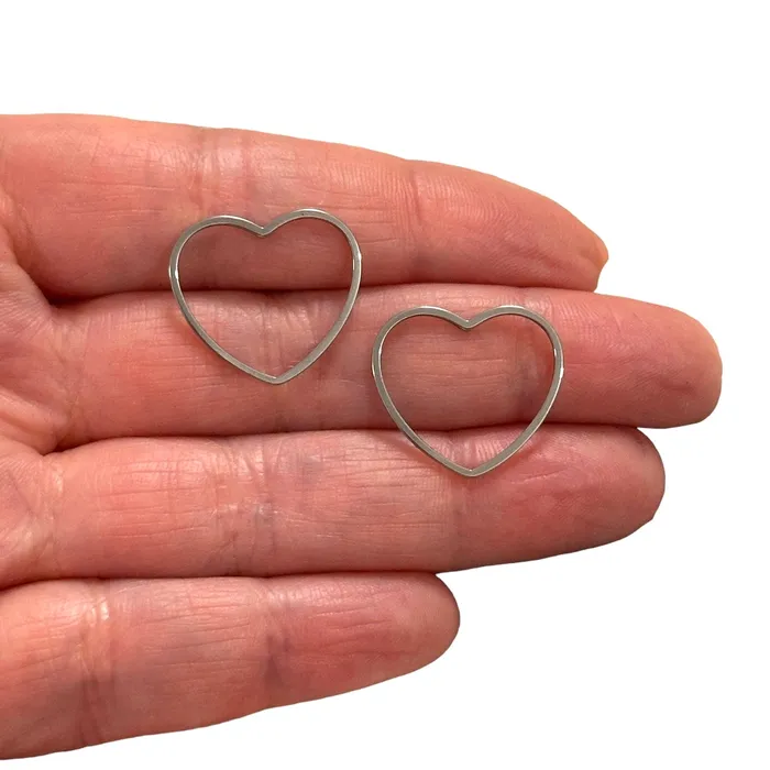 Peppy Beads Necklaces Stainless Steel Plated 20mm Heart Connector Charms