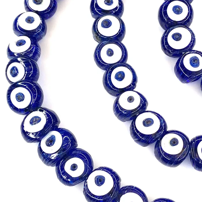 Peppy Beads Necklaces Traditional Turkish Artisan Handmade Glass Evil Eye Beads Large Hole Evil Eye Glass Beads 5 Beads per pack Peppy Beads Necklaces Traditional Turkish Artisan Handmade Glass Evil Eye Beads Large Hole Evil Eye Glass Beads 5 Beads per pack
