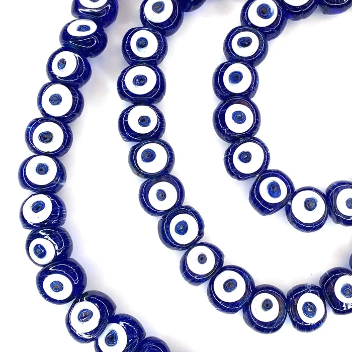 Peppy Beads Necklaces Traditional Turkish Artisan Handmade Glass Evil Eye Beads Large Hole Evil Eye Glass Beads 5 Beads per pack Peppy Beads Necklaces Traditional Turkish Artisan Handmade Glass Evil Eye Beads Large Hole Evil Eye Glass Beads 5 Beads per pack