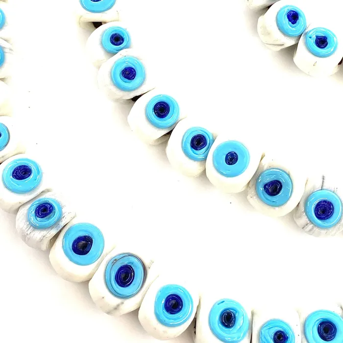 Peppy Beads Necklaces Traditional Turkish Artisan Handmade Glass Evil Eye Beads Large Hole Evil Eye Glass Beads 5 Beads per pack Peppy Beads Necklaces Traditional Turkish Artisan Handmade Glass Evil Eye Beads Large Hole Evil Eye Glass Beads 5 Beads per pack