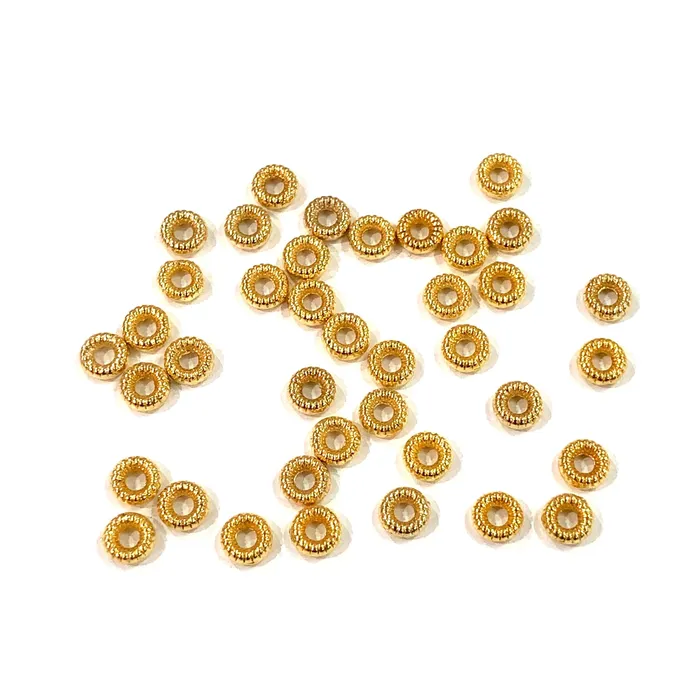 Peppy Beads PreStyled Sets 50 pcs Gold Wheel Spacers 45mm 22K Gold Plated Wheel Spacers Peppy Beads PreStyled Sets 50 pcs Gold Wheel Spacers 45mm 22K Gold Plated Wheel Spacers