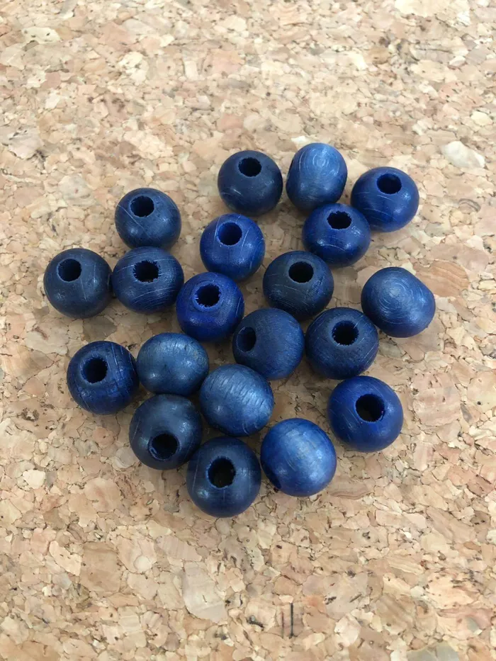 Peppy Beads Rings 12 mm Wooden BeadsBlue Color 50 Gr Pack