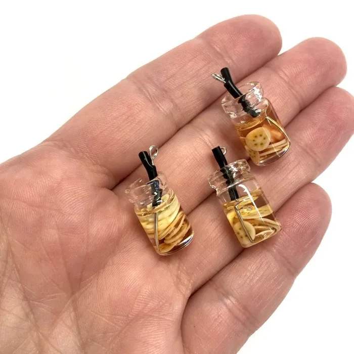 Peppy Beads Rings Acrylic Jam Jar Cocktail Charms 3 pcs in a pack