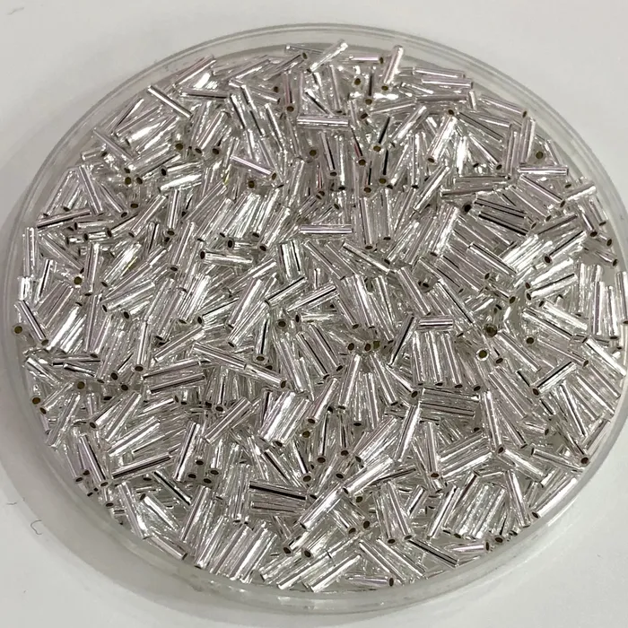 Peppy Beads Rings Miyuki Bugles size 6mm 0001 Crystal Silver Lined Silver bugles 6mm