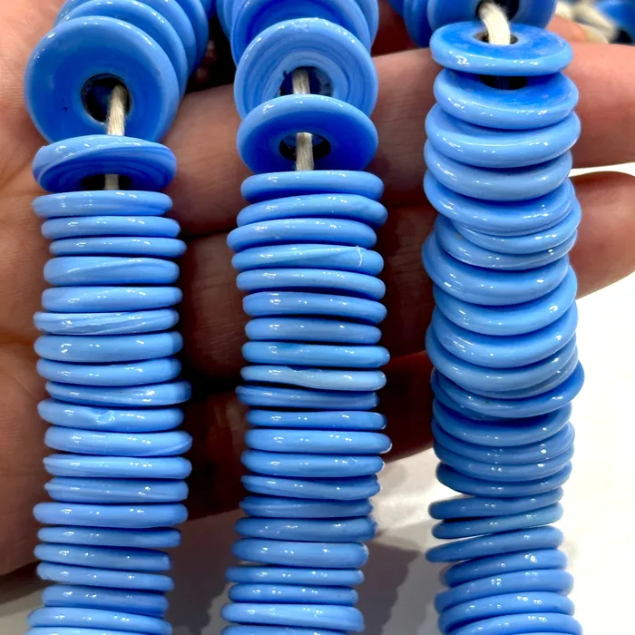 Peppy Beads Rings Turkish Artisan Hand Made Agate Blue Glass Large Ring Beads 50 Beads in a pack Peppy Beads Rings Turkish Artisan Hand Made Agate Blue Glass Large Ring Beads 50 Beads in a pack