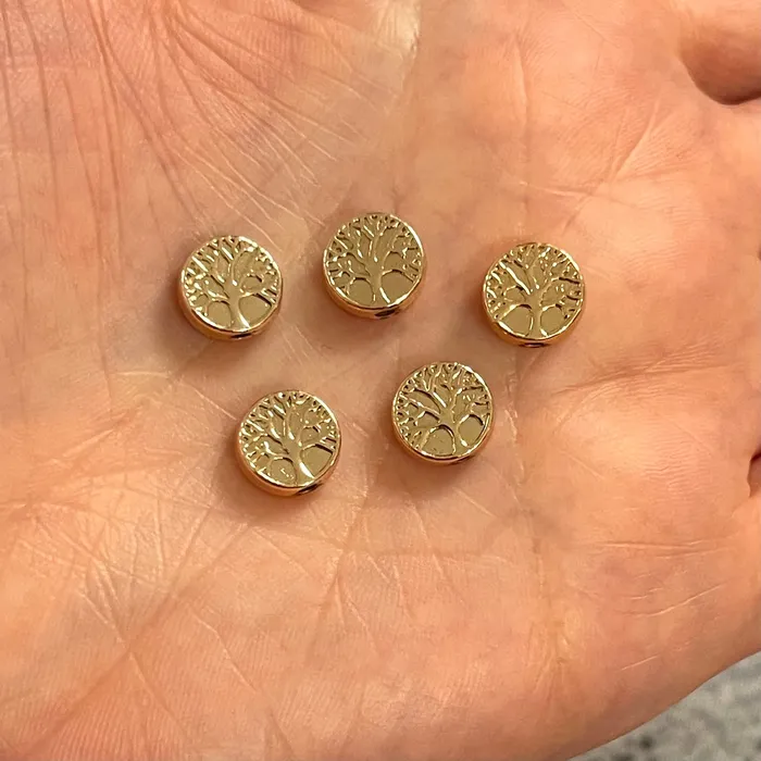 Peppy Beads Rose Gold Plated Tree Of Life Spacer Charms 5 pcs in a pack Necklaces Peppy Beads Rose Gold Plated Tree Of Life Spacer Charms 5 pcs in a pack Necklaces