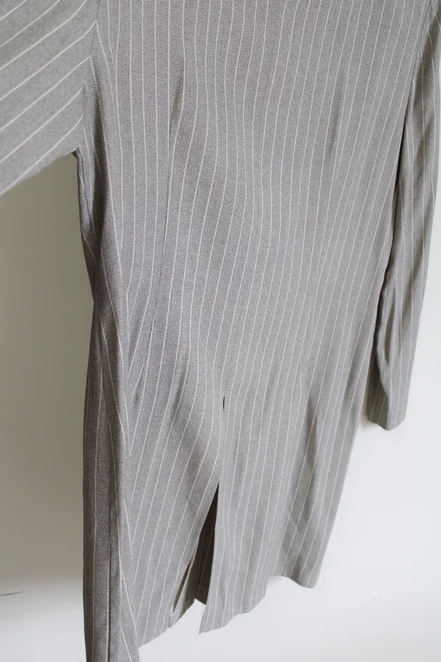Perceptions Earrings Vintage Perceptions By Irene B Gray Tan Striped Long Blazer 18