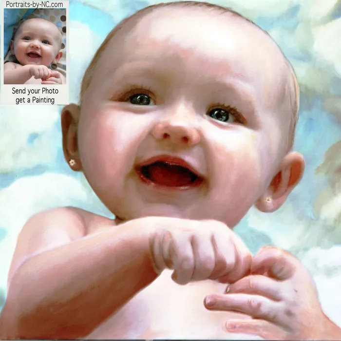 Portraits by NC Baby Girl Oil Portrait Necklaces