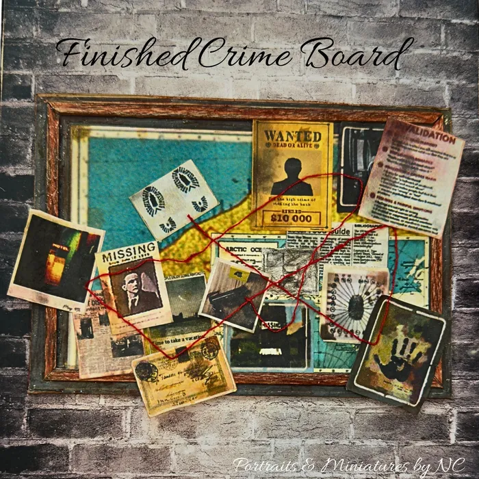 PortraitsbyNC Earrings Miniature Handmade Evidence Board Crime Board Diorama Supplies