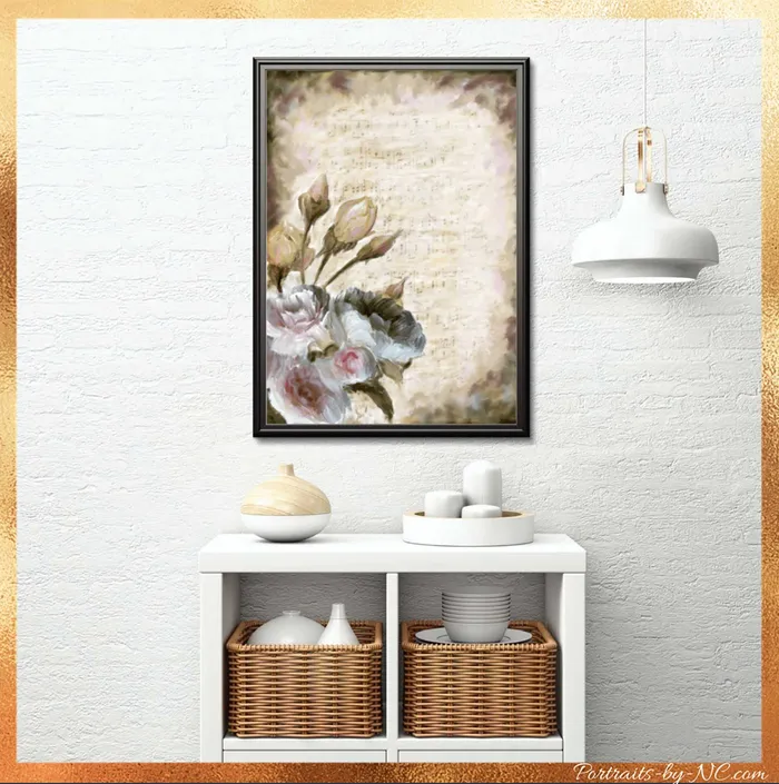 Portraits by NC Earrings Romantic Ode to Love Floral Canvas Print