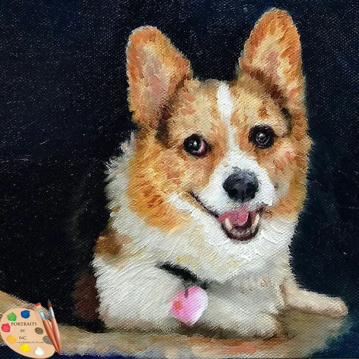 Portraits by NC Necklaces Corgi Puppy Portrait Custom Dog Portrait Puppy Painting Portraits by NC Necklaces Corgi Puppy Portrait Custom Dog Portrait Puppy Painting