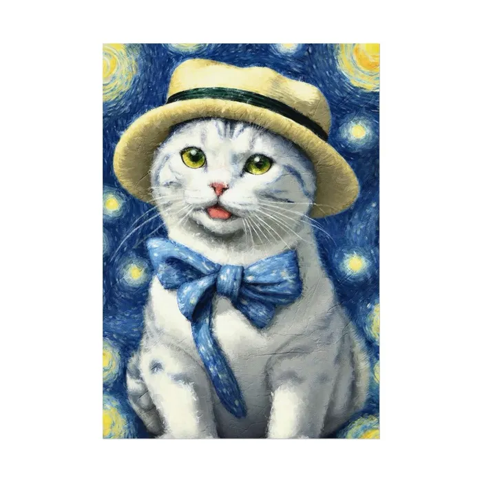 Portraits by NC Necklaces Starry Eyed Cat Rolled Posters