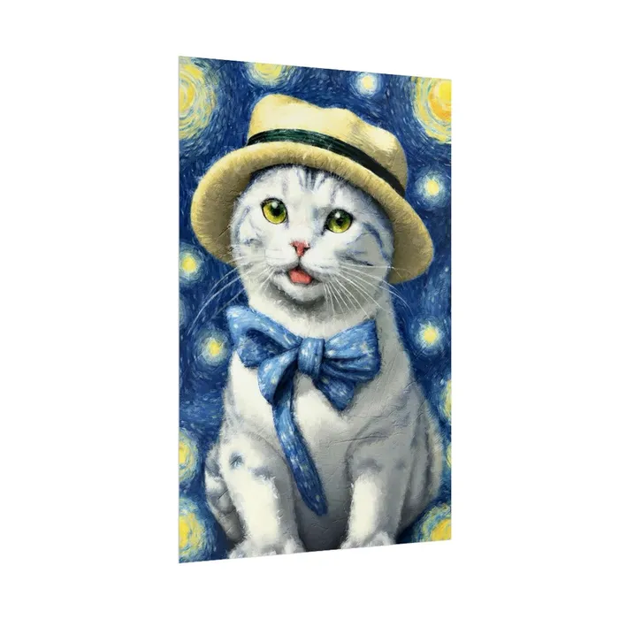 Portraits by NC Necklaces Starry Eyed Cat Rolled Posters