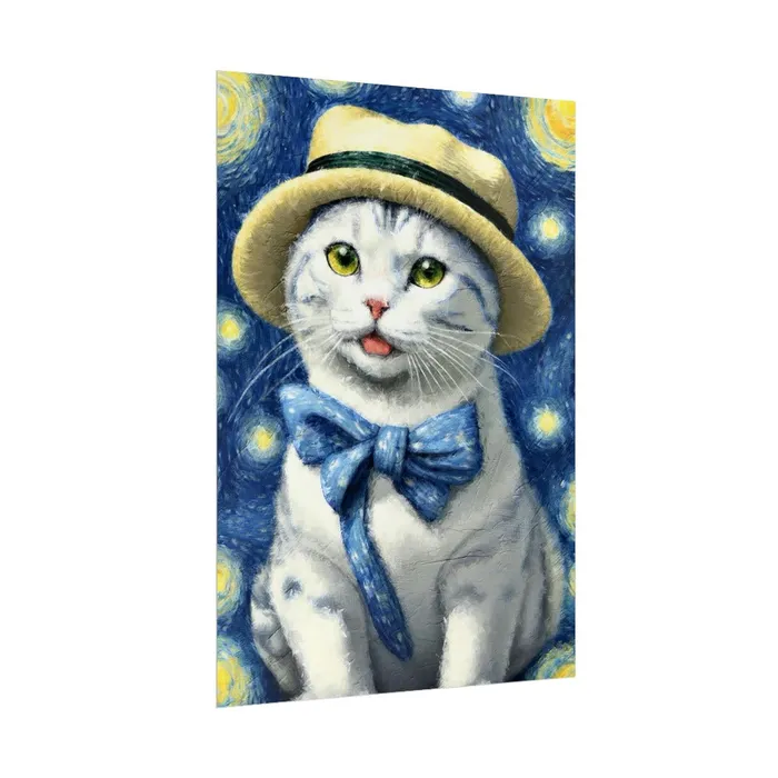 Portraits by NC Necklaces Starry Eyed Cat Rolled Posters
