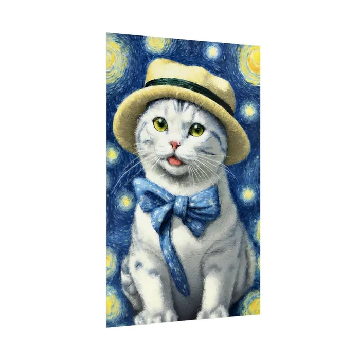 Portraits by NC Necklaces Starry Eyed Cat Rolled Posters
