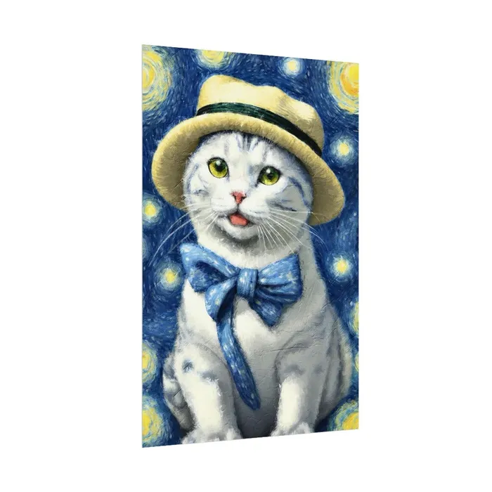 Portraits by NC Necklaces Starry Eyed Cat Rolled Posters