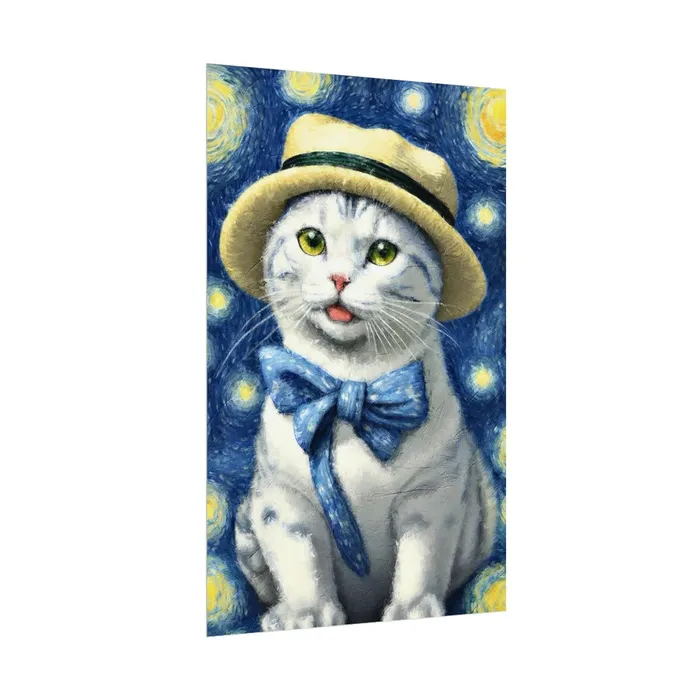 Portraits by NC Necklaces Starry Eyed Cat Rolled Posters