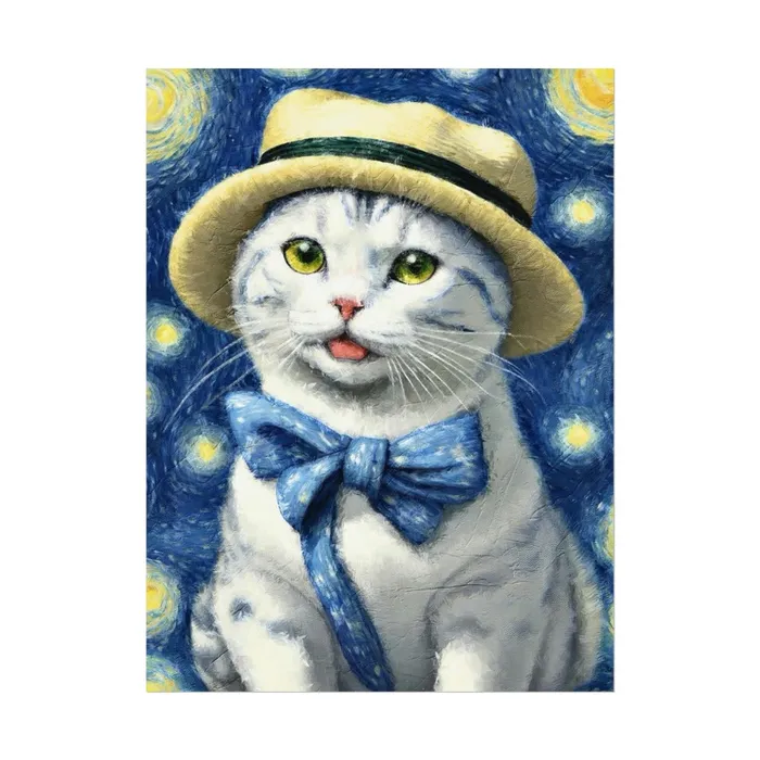 Portraits by NC Necklaces Starry Eyed Cat Rolled Posters