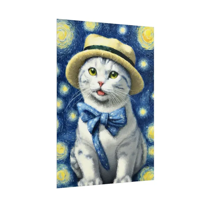 Portraits by NC Necklaces Starry Eyed Cat Rolled Posters