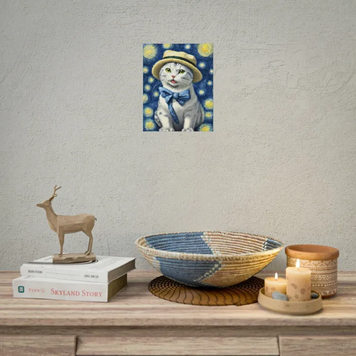 Portraits by NC Necklaces Starry Eyed Cat Rolled Posters