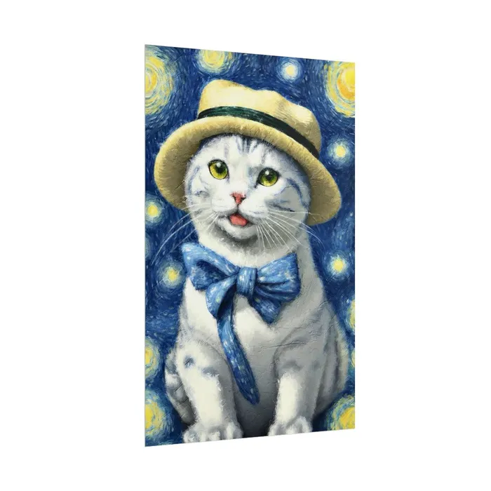 Portraits by NC Necklaces Starry Eyed Cat Rolled Posters