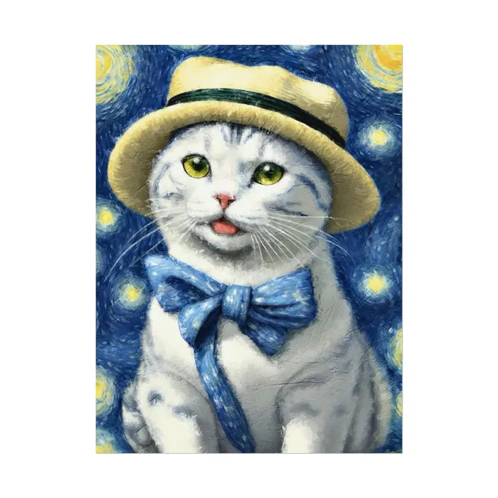 Portraits by NC Necklaces Starry Eyed Cat Rolled Posters