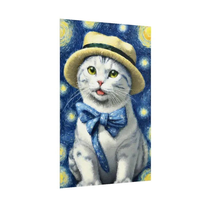 Portraits by NC Necklaces Starry Eyed Cat Rolled Posters