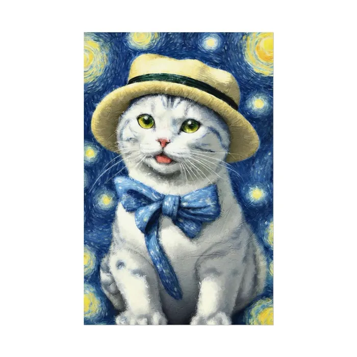 Portraits by NC Necklaces Starry Eyed Cat Rolled Posters