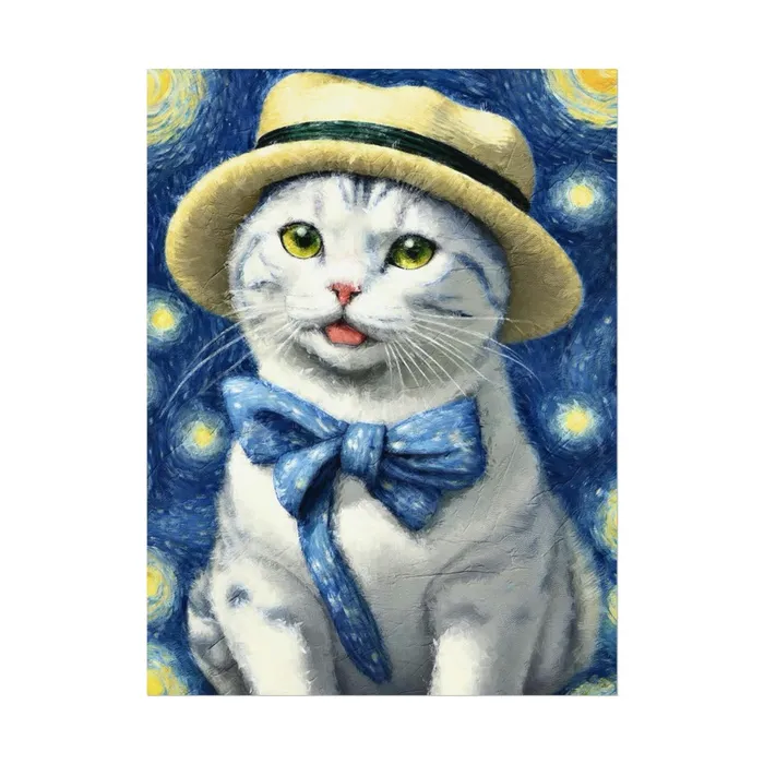 Portraits by NC Necklaces Starry Eyed Cat Rolled Posters
