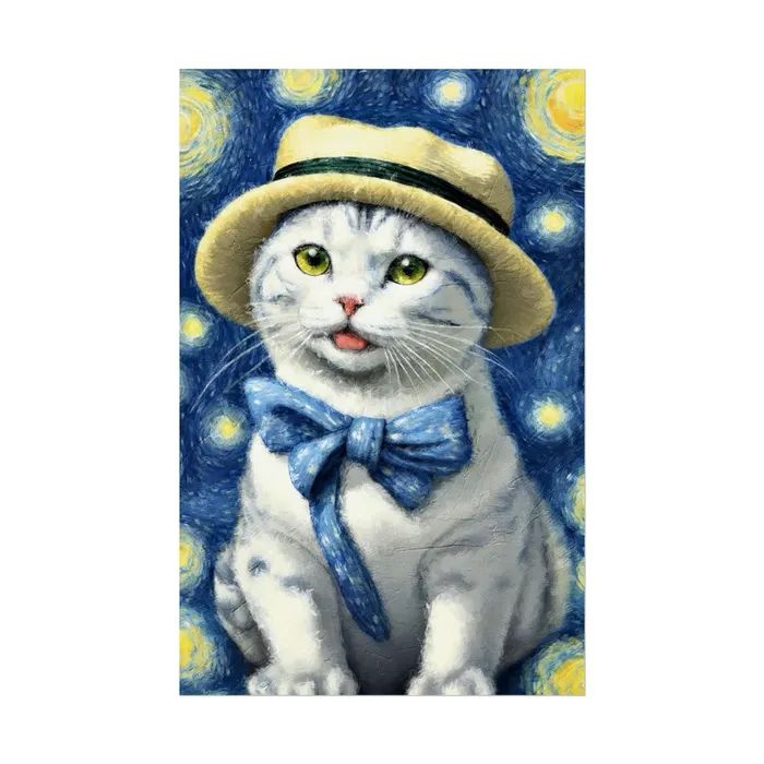 Portraits by NC Necklaces Starry Eyed Cat Rolled Posters