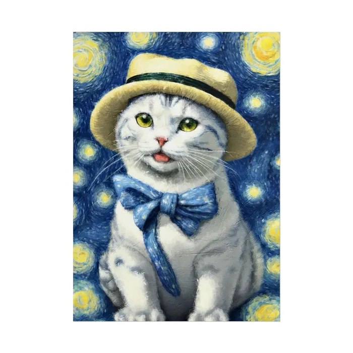 Portraits by NC Necklaces Starry Eyed Cat Rolled Posters