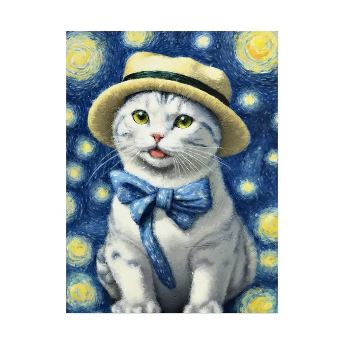Portraits by NC Necklaces Starry Eyed Cat Rolled Posters